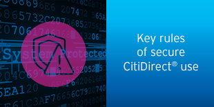 Key Rules of Secure CitiDirect® use